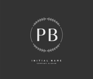 P B PB Beauty vector initial logo, handwriting logo of initial signature, wedding, fashion, jewerly, boutique, floral and botanical with creative template for any company or business.