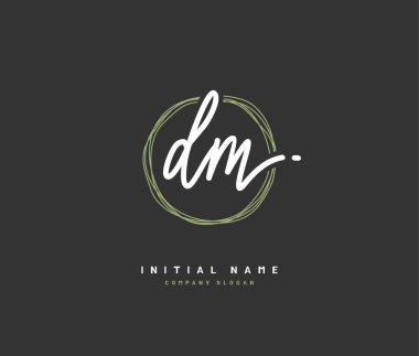 D M DM Beauty vector initial logo, handwriting logo of initial signature, wedding, fashion, jewerly, boutique, floral and botanical with creative template for any company or business.