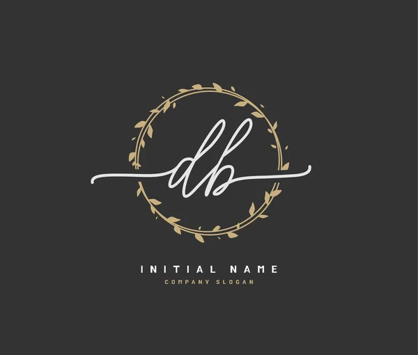 D B DB Beauty vector initial logo, handwriting logo of initial signature, wedding, fashion, jewerly, boutique, floral and botanical with creative template for any company or business.