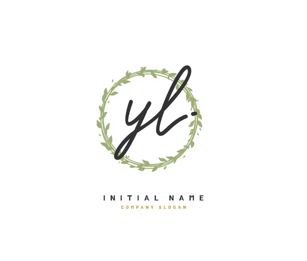 Y L YL Beauty vector initial logo, handwriting logo of initial signature,  wedding, fashion, jewerly, boutique, floral and botanical with creative  template for any company or business. - Stock Image - Everypixel