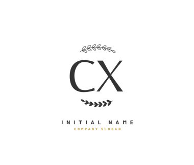 C X CX güzellik vektörü ilk logosu, ilk imzadan oluşan el yazısı logosu, düğün, moda, mücevher, butik, çiçek ve botanik, herhangi bir şirket veya işletme için yaratıcı şablona sahip..