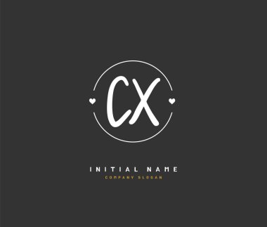 C X CX güzellik vektörü ilk logosu, ilk imzadan oluşan el yazısı logosu, düğün, moda, mücevher, butik, çiçek ve botanik, herhangi bir şirket veya işletme için yaratıcı şablona sahip..