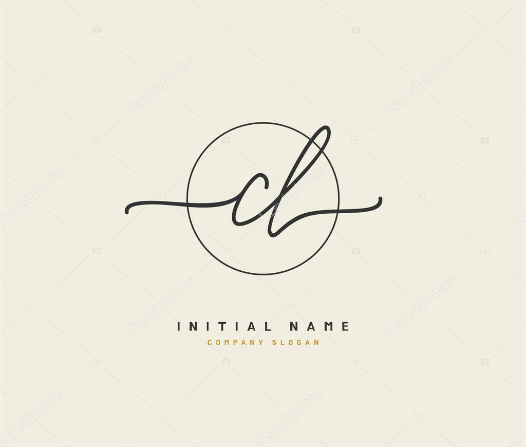 C L CL Beauty vector initial logo, handwriting logo of initial signature, wedding, fashion, jewerly, boutique, floral and botanical with creative template for any company or business.