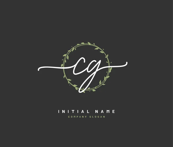 Beauté Vecteur Logo Initial Logo Manuscrit Signature Initiale Mariage Mode — Image vectorielle