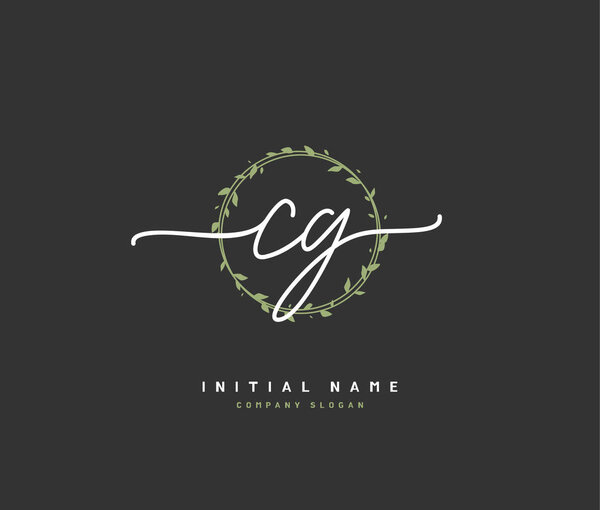 C G CG Beauty vector initial logo, handwriting logo of initial signature, wedding, fashion, jewerly, boutique, floral and botanical with creative template for any company or business.