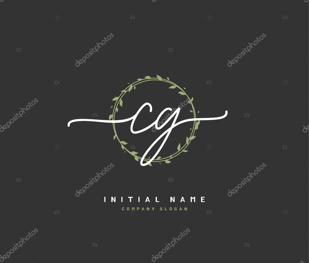 C G Cg Beauty Vector Initial Logo Handwriting Logo Of Initial Signature Wedding Fashion Jewerly Boutique Floral And Botanical With Creative Template For Any Company Or Business Premium Vector In Adobe