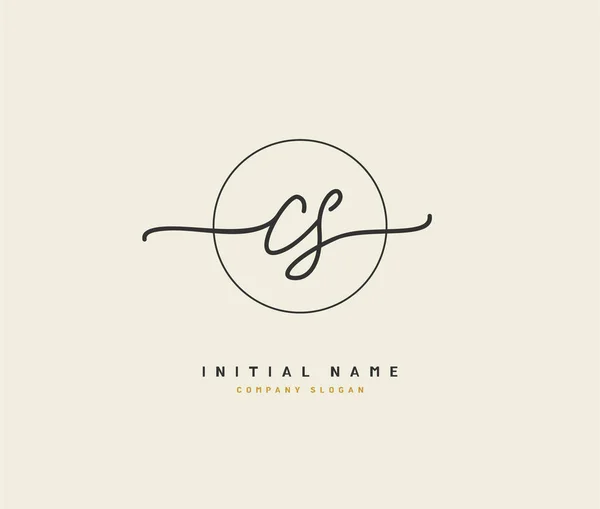 Beauty Vector Logotipo Inicial Logotipo Escritura Mano Firma Inicial Boda — Vector de stock