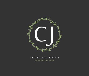 C J CJ Beauty vektör ilk logosu, ilk imzadan oluşan el yazısı logosu, düğün, moda, mücevher, butik, çiçek ve botanik, herhangi bir şirket veya işletme için yaratıcı şablona sahip..