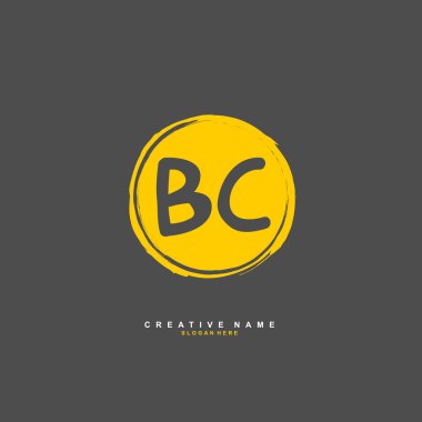 B C BC İlk logo şablonu vektörü. Harf logosu kavramı