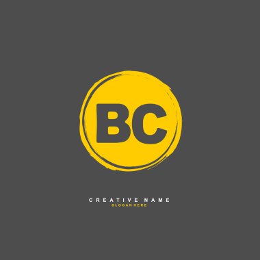 B C BC İlk logo şablonu vektörü. Harf logosu kavramı