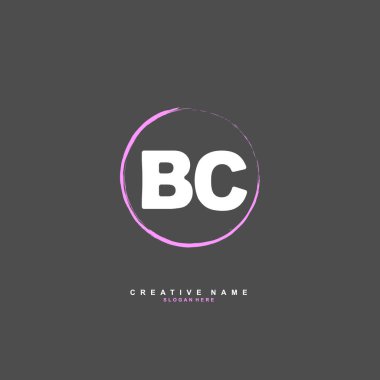 B C BC İlk logo şablonu vektörü. Harf logosu kavramı