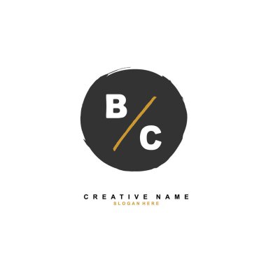 B C BC İlk logo şablonu vektörü. Harf logosu kavramı