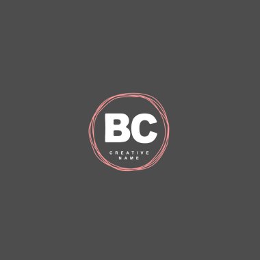B C BC İlk logo şablonu vektörü. Harf logosu kavramı