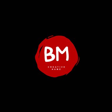 B M BM İlk logo şablonu vektörü. Harf logosu kavramı