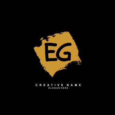 E G EG ilk logo şablonu vektörü. Harf logosu kavramı