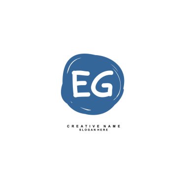 E G EG ilk logo şablonu vektörü. Harf logosu kavramı