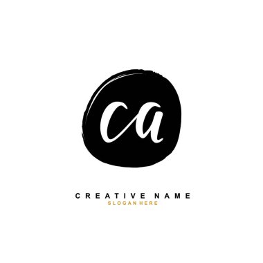 C A CA İlk logo şablonu vektörü. Harf logosu kavramı