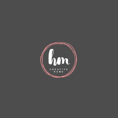 H M HM ilk logo şablonu vektörü. Harf logosu kavramı