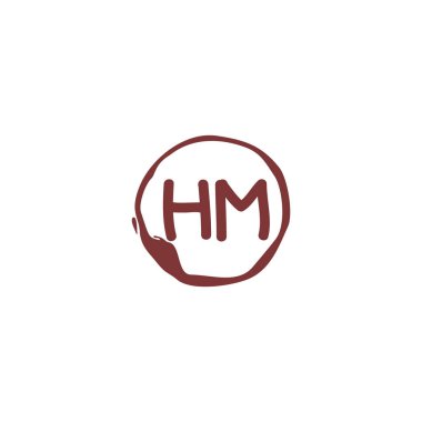 H M HM ilk logo şablonu vektörü. Harf logosu kavramı