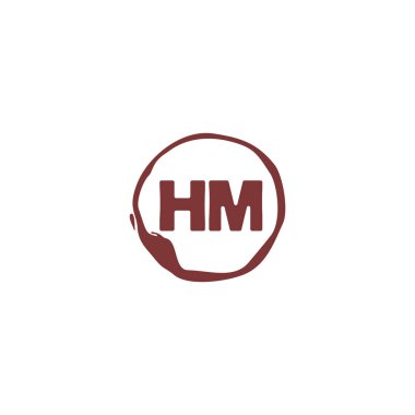 H M HM ilk logo şablonu vektörü. Harf logosu kavramı