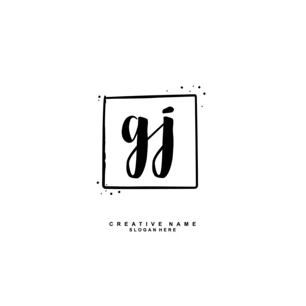 Gj初期ロゴテンプレートベクトル 手紙のロゴコンセプト — ストックベクタ