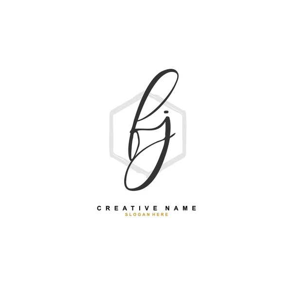 Initialer Logovorlagenvektor Schriftzug Konzept — Stockvektor