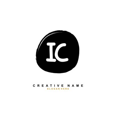 I C IC ilk logo şablonu vektörü. Harf logosu kavramı