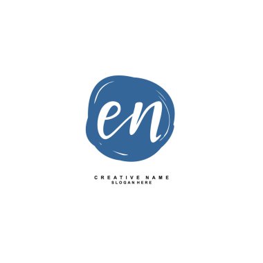 E N En İlk logo şablonu vektörü. Harf logosu kavramı