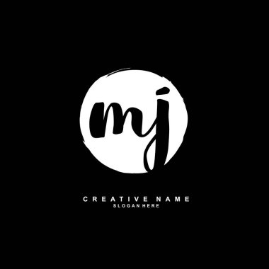 M J Mj İlk logo şablonu vektörü. Harf logosu kavramı