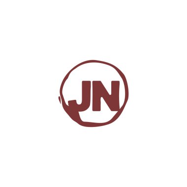 J N Jn İlk logo şablonu vektörü. Harf logosu kavramı
