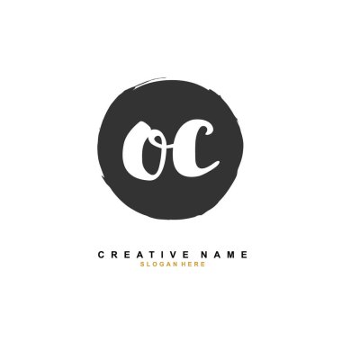 O C OC İlk logo şablonu vektörü. Harf logosu kavramı