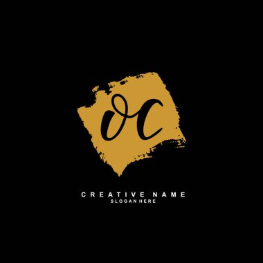 O C OC İlk logo şablonu vektörü. Harf logosu kavramı