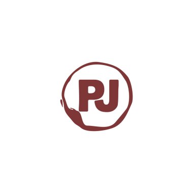 P J PJ İlk logo şablonu vektörü. Harf logosu kavramı