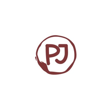P J PJ İlk logo şablonu vektörü. Harf logosu kavramı