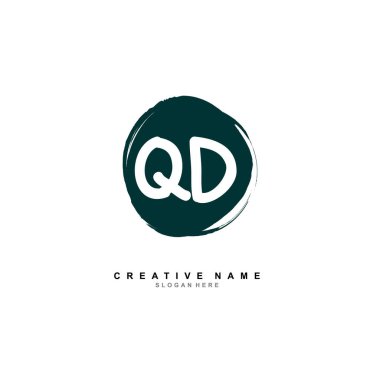 Q D Qd İlk logo şablonu vektörü. Harf logosu kavramı