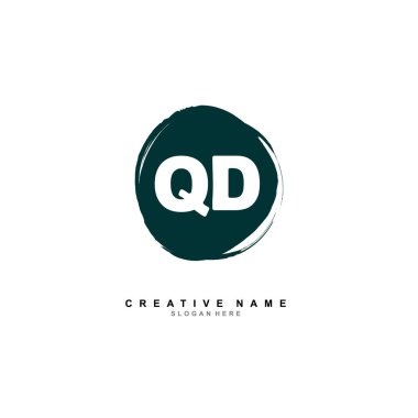 Q D Qd İlk logo şablonu vektörü. Harf logosu kavramı
