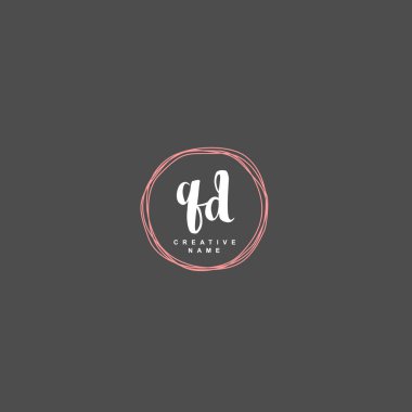 Q D Qd İlk logo şablonu vektörü. Harf logosu kavramı