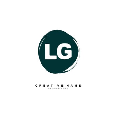 L G Lg İlk logo şablon vektörü. Harf logosu kavramı