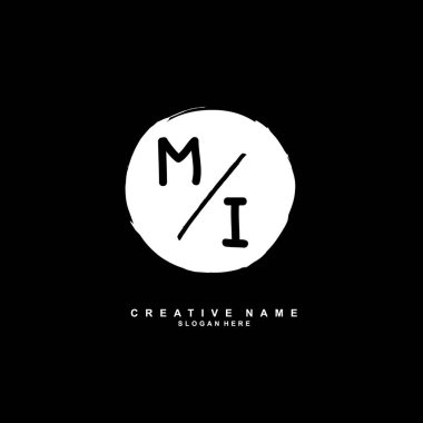 M Mi İlk logo şablonu vektörü. Harf logosu kavramı