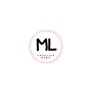 M L MI İlk logo şablonu vektörü. Harf logosu kavramı