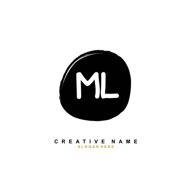 M L MI İlk logo şablonu vektörü. Harf logosu kavramı