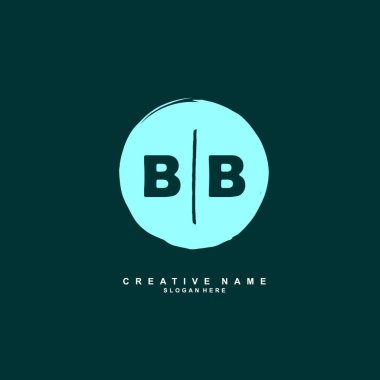 B B B B İlk logo şablonu vektörü. Harf logosu kavramı