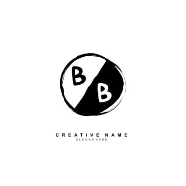 B B B B İlk logo şablonu vektörü. Harf logosu kavramı