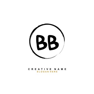 B B B B İlk logo şablonu vektörü. Harf logosu kavramı