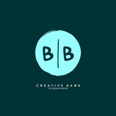 B B B B İlk logo şablonu vektörü. Harf logosu kavramı
