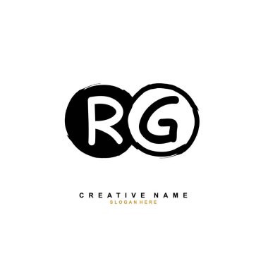 R G Rg İlk logo şablonu vektörü. Harf logosu kavramı
