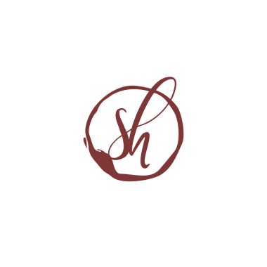 S H Sh İlk logo şablonu vektörü. Harf logosu kavramı