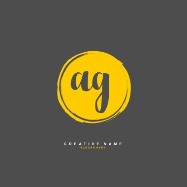 Bir G-Ag ilk logo şablon vektörü. Harf logosu kavramı