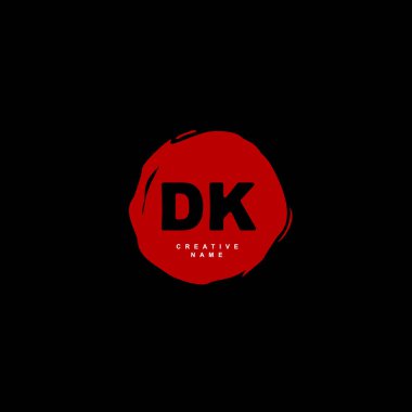 D K Dk İlk logo şablonu vektörü. Harf logosu kavramı