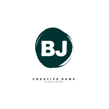 B J Bj İlk logo şablonu vektörü. Harf logosu kavramı
